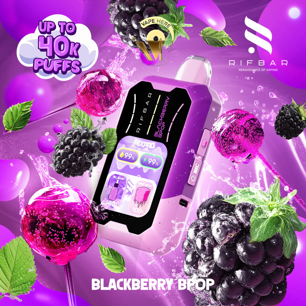 RifBar MixPro – Ice Series – Vape Disposable – 40,000 Puffs Blackberry BPop