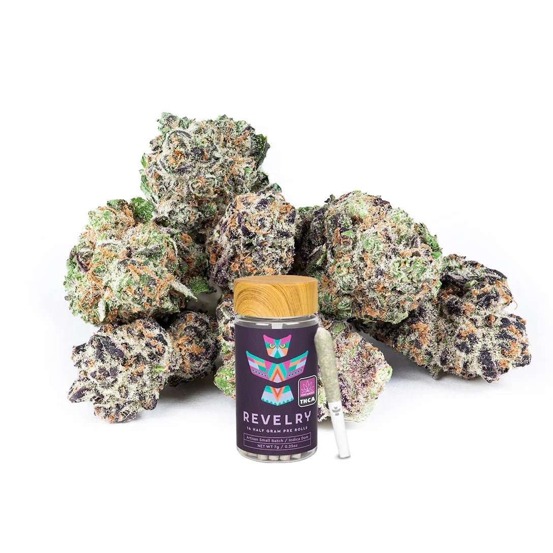 Revelry Premium Indoor THCA Pre-Rolls 0.5g 7pk Biscotti Mints Indica
