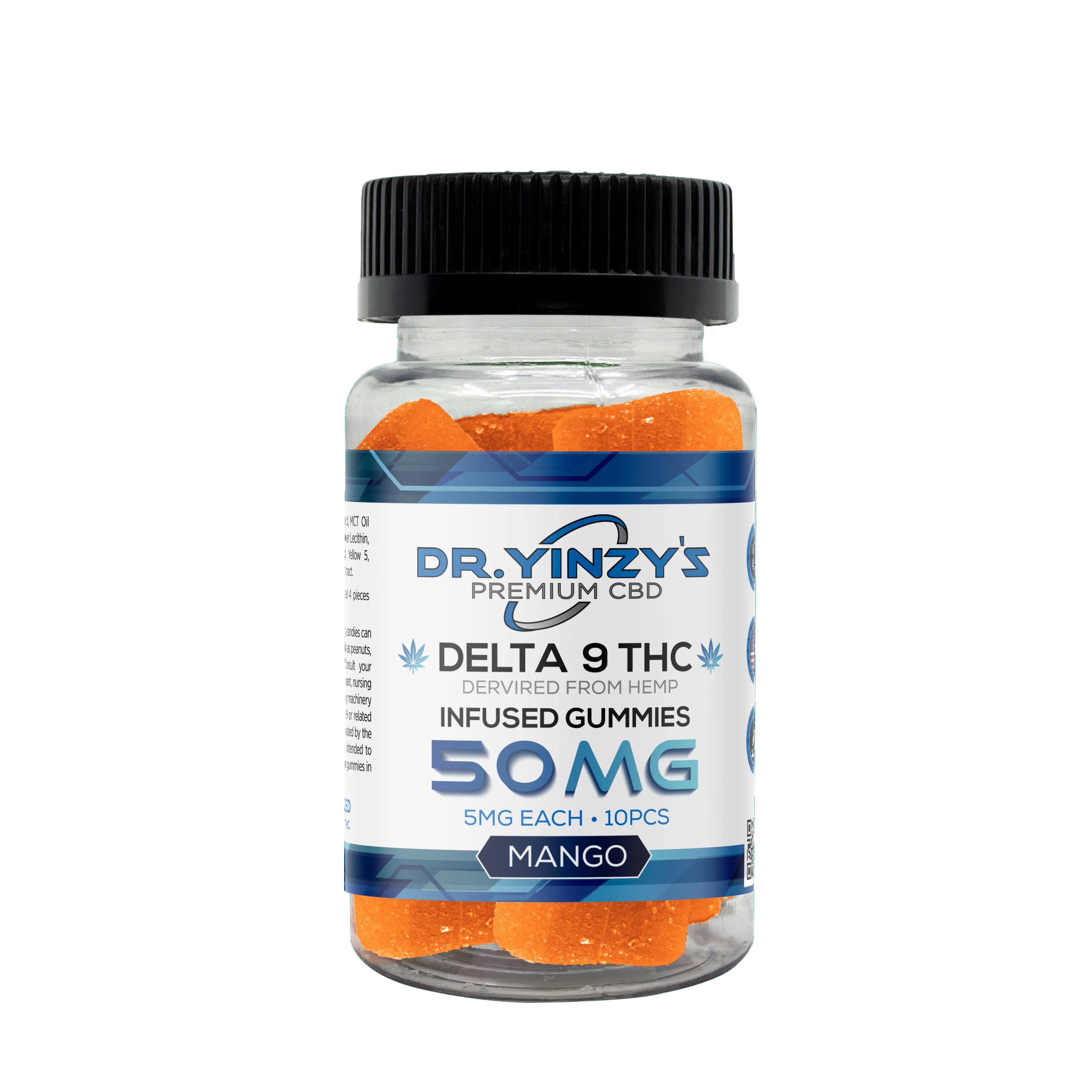 Dr. Yinzy's Delta 9 Mango 50MG Jar 5MG Each 10ct