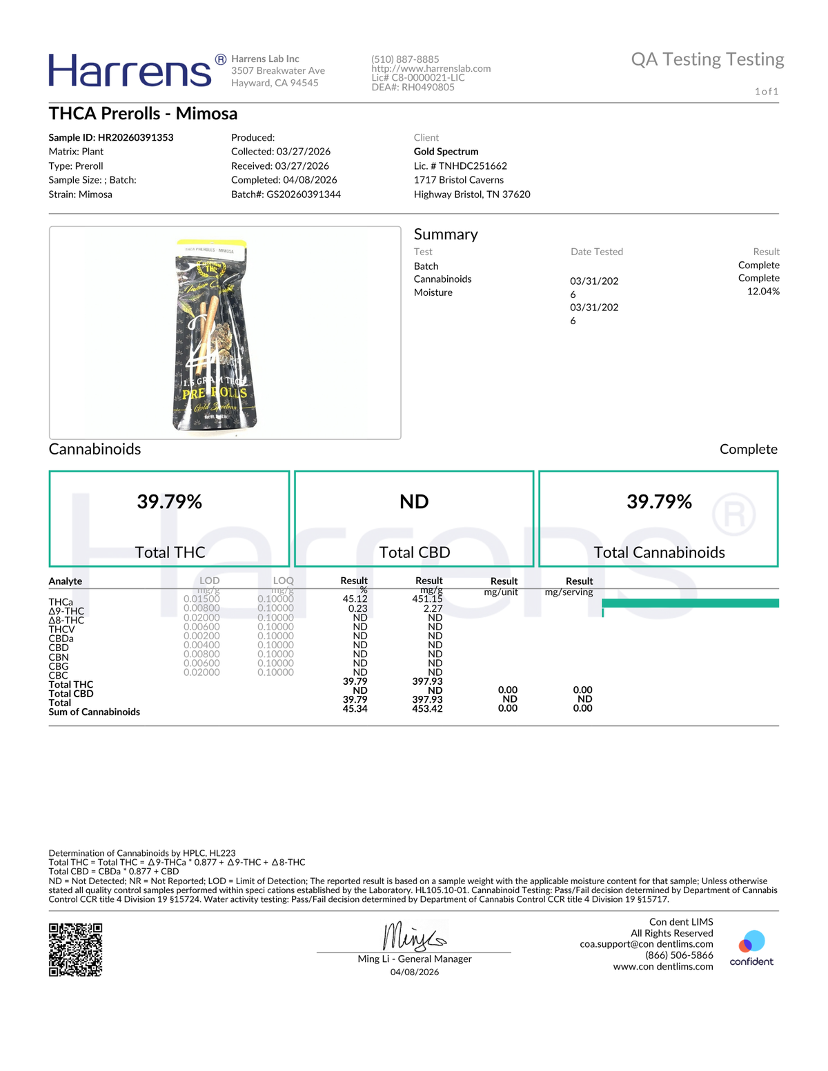 Gold Spectrum THCA Sticks 6CT Mimosa (Sativa)