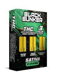 Black Bunker 3pk 1G Carts SATIVA (Miami Haze, Sour Candy, Tangerine Kush)