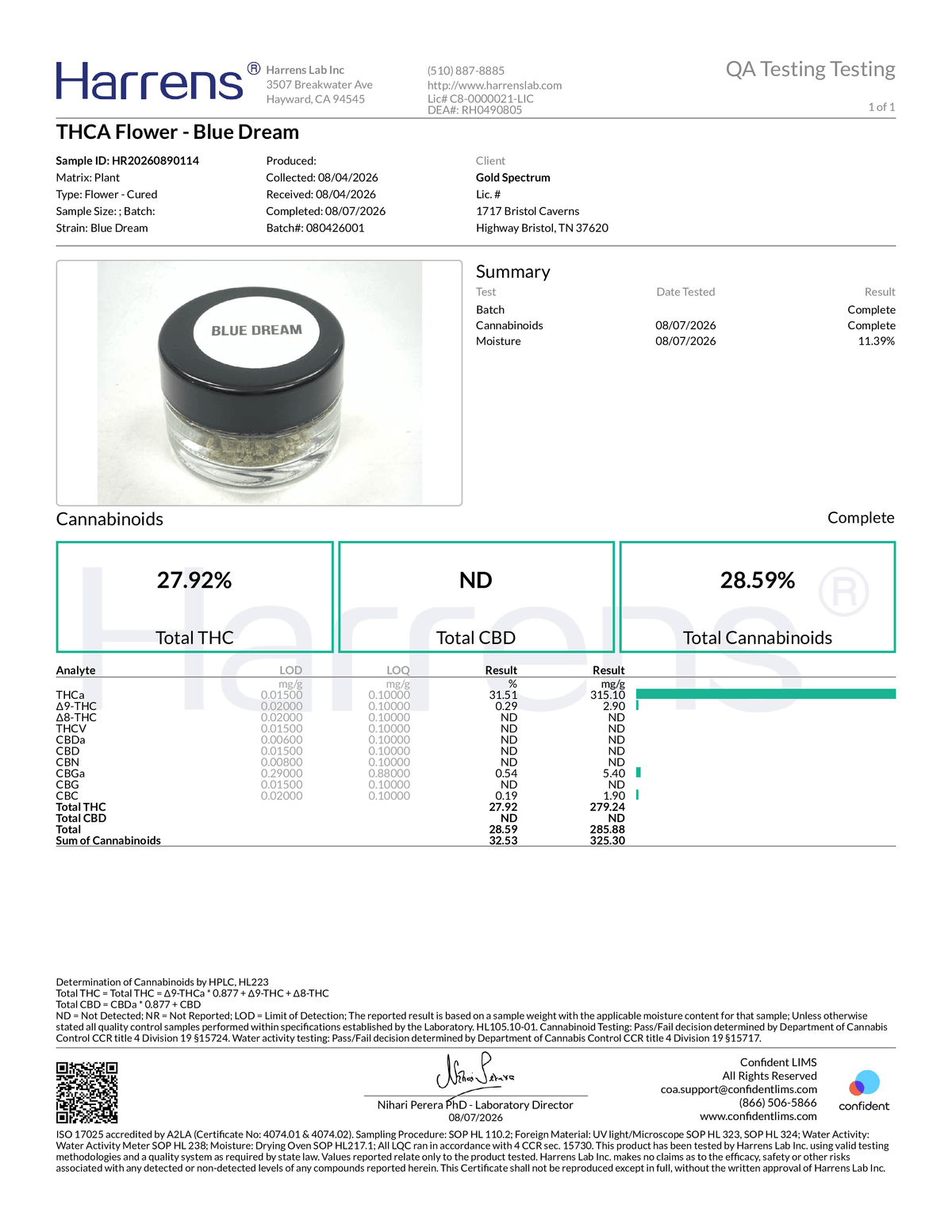 Gold Spectrum- Blue Dream 1G (Sativa)