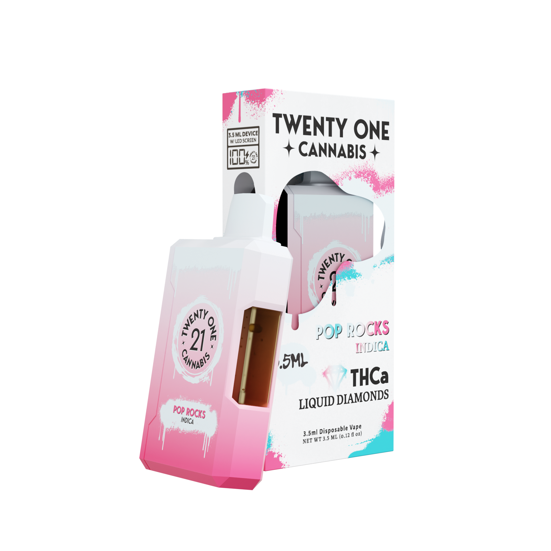 21 Cannabis- 3.5ML Liquid Diamonds Dispo ( Pop Rocks ) Indica