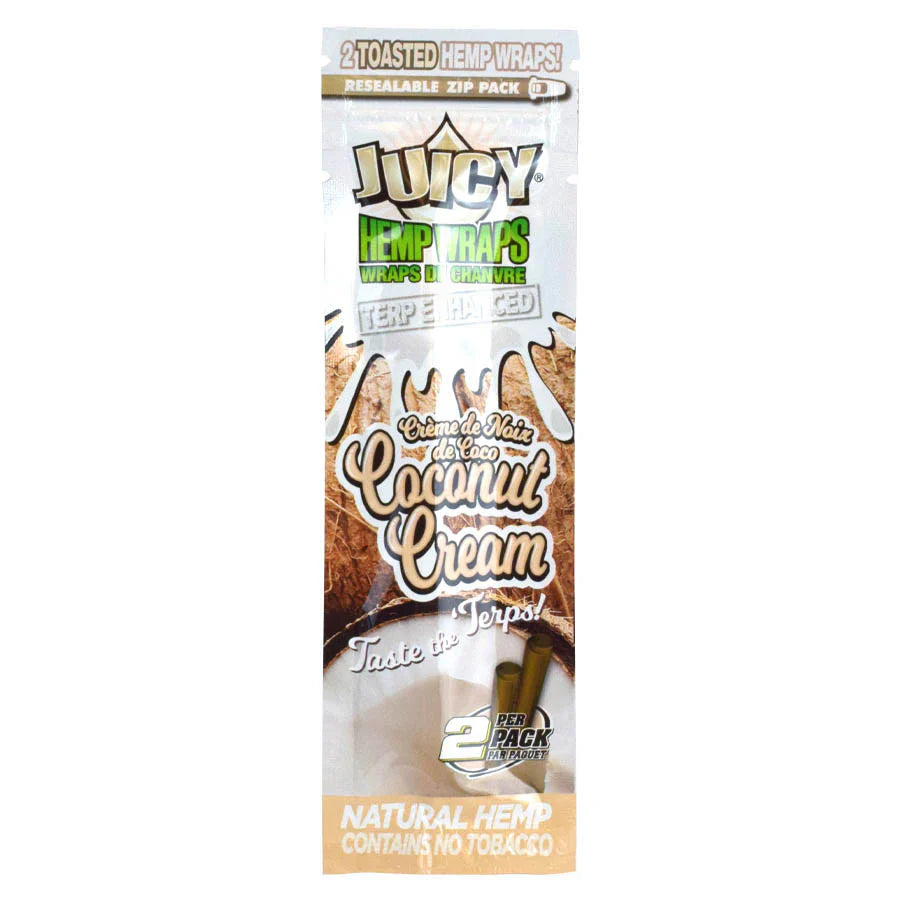 Juicy Terp Enhanced Hemp Wraps - 2pk Coconut Cream