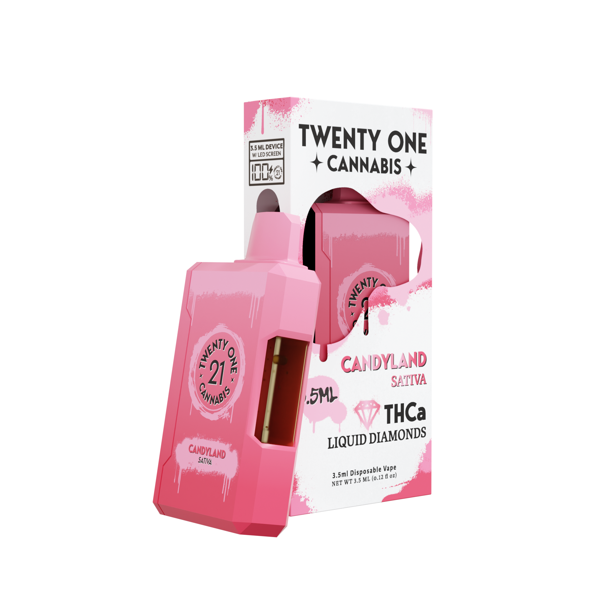 21 Cannabis- 3.5ML Liquid Diamonds Dispo ( Candyland ) Sativa