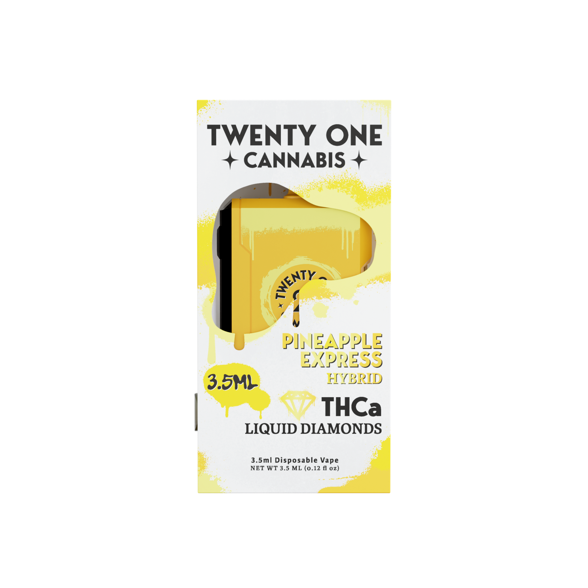 21 Cannabis- 3.5ML Liquid Diamonds Dispo ( Pineapple Express ) Hybrid