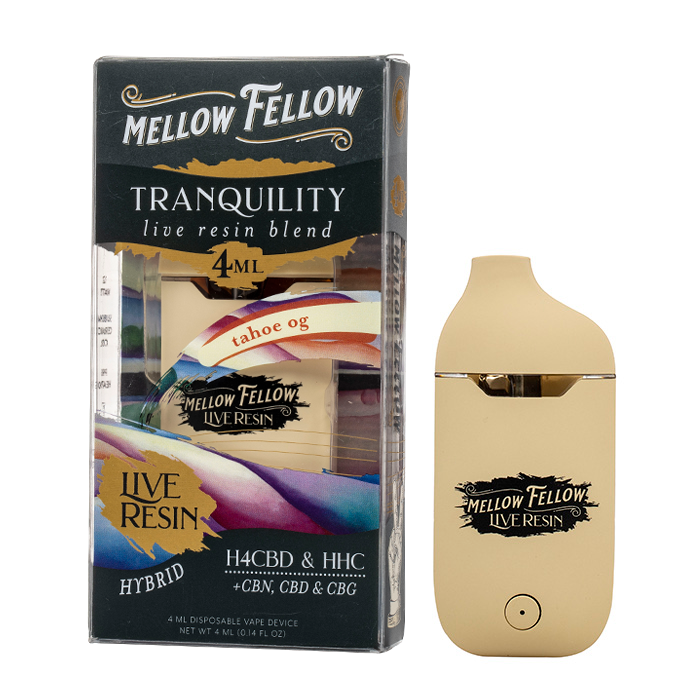 Mellow Fellow Live Resin Tranquility Blend 4ml Disposable Vape Tahoe OG Hybrid