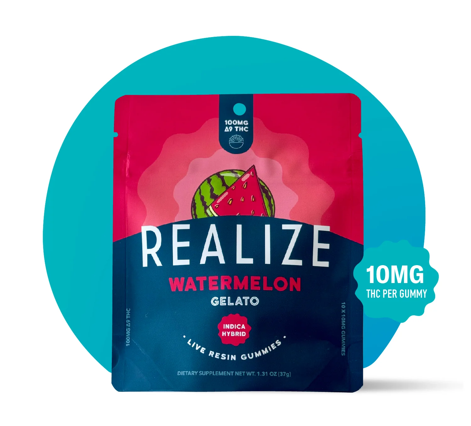 Realize- 100MG Watermelon (Gelato) Gummies Hybrid
