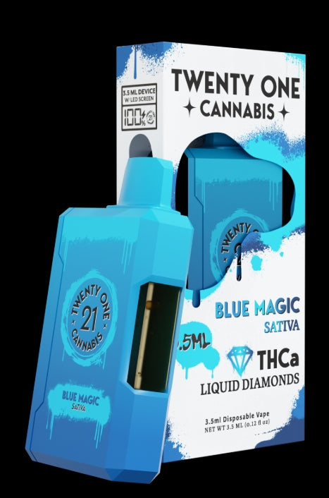 21 Cannabis- 3.5ML Liquid Diamonds Dispo ( Blue Magic ) Sativa
