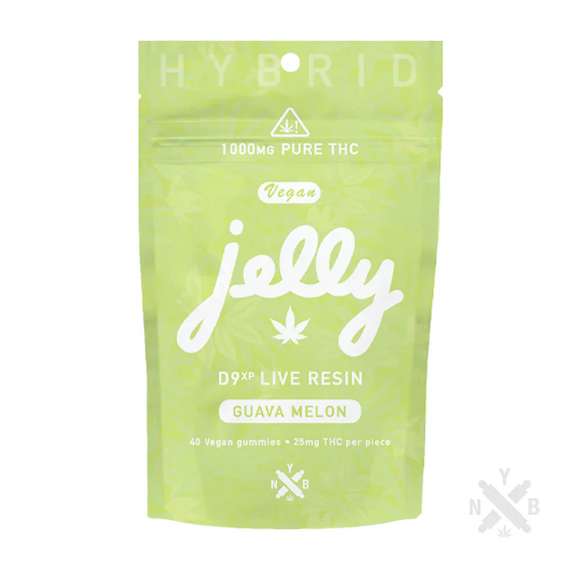 Jelly D9 Live Resin 1000mg Gummies 40ct -Guava Melon