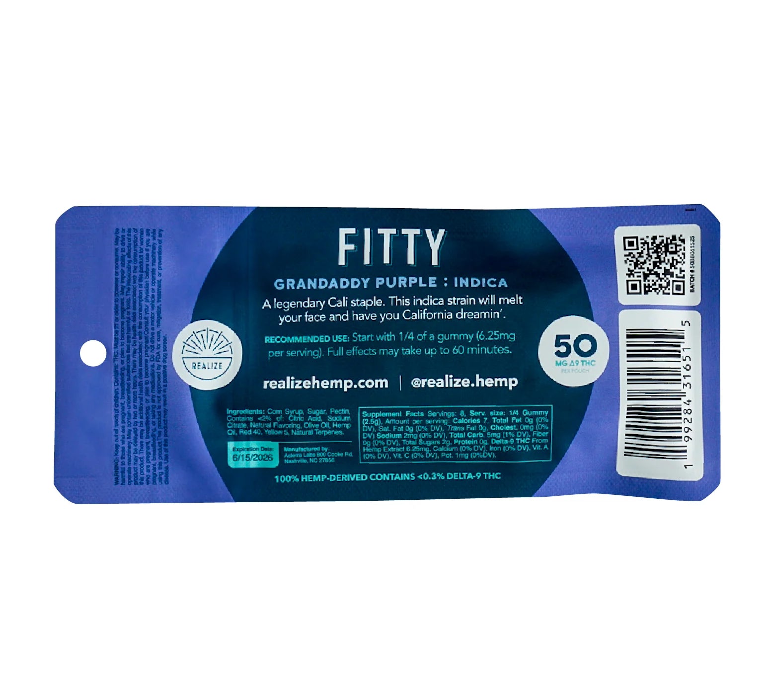 Realize FITTY - Blueberry (G.D.P) 2Pk Gummies
