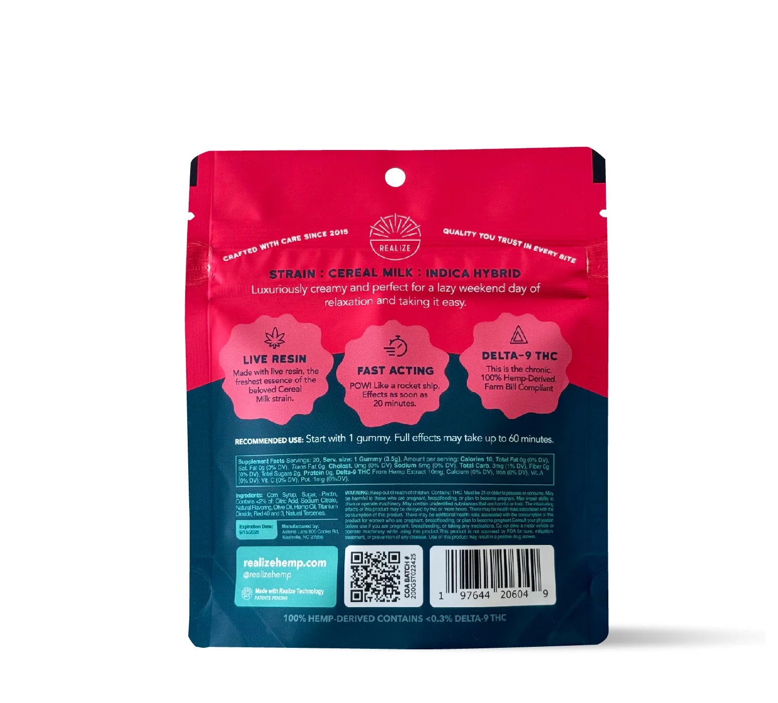 Realize- 200mg Strawberry (Cereal Milk) Gummies