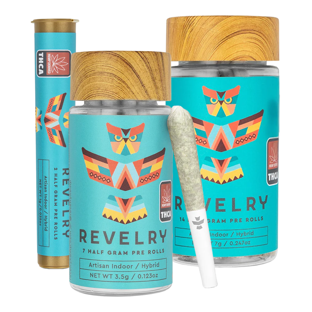 Revelry Premium Indoor THCA 2 Half Gram Pre Rolls Lemon Cherry Gelato Hybrid