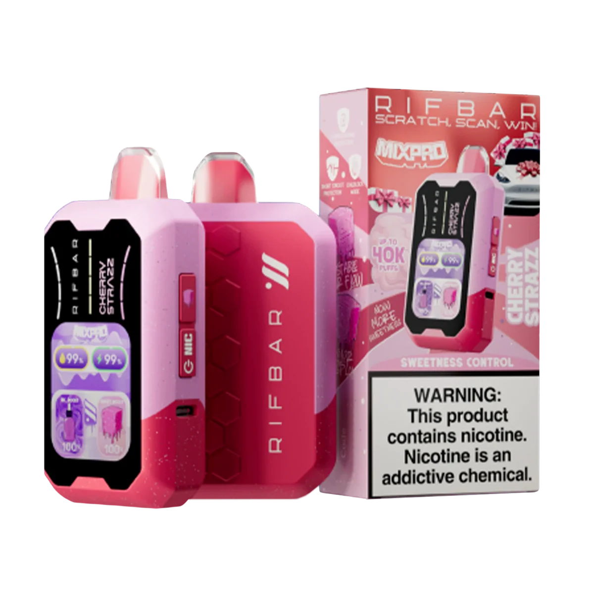 RifBar MixPro – Ice Series – Vape Disposable – 40,000 Puffs Cherry Strazz