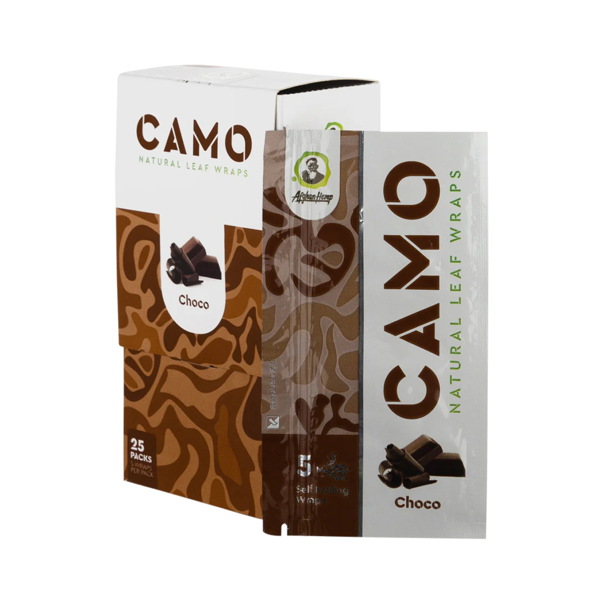 Camo Natural Leaf Wrap 5pk Choco