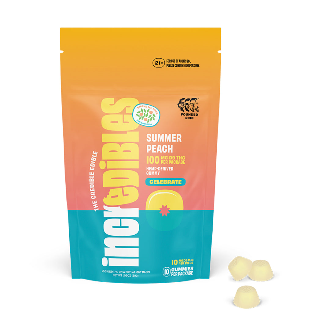 Incredibles Summer Peach Gummies (D9 10MG) UNCOLORED