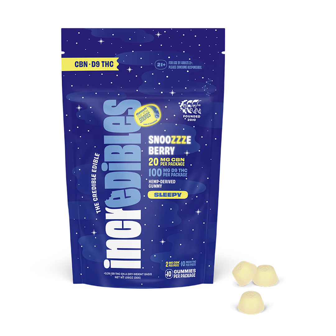 Incredibles Snoozzzeberry Gummies (D9 10MG + CBN 2MG) UNCOLORED