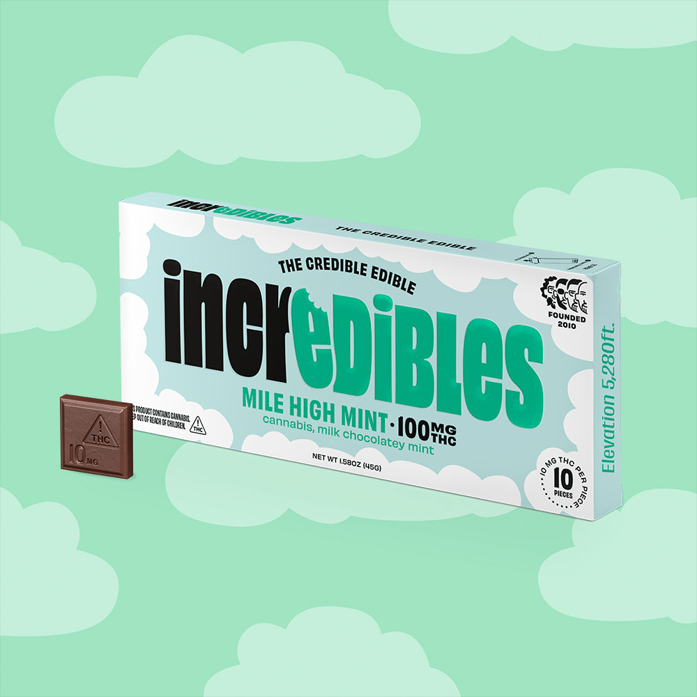 Incredibles Mile High Mint Bar 100mg (10MG PER PIECE)