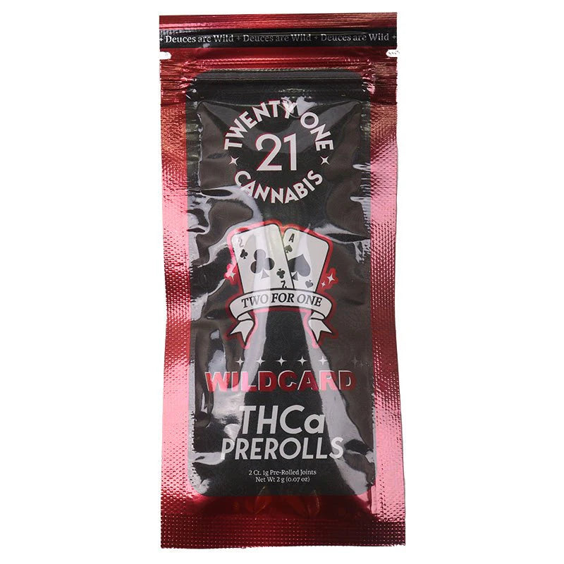 Twenty One Cannabis Pre Rolls 1g  THCa  Wildcard 2 Ct