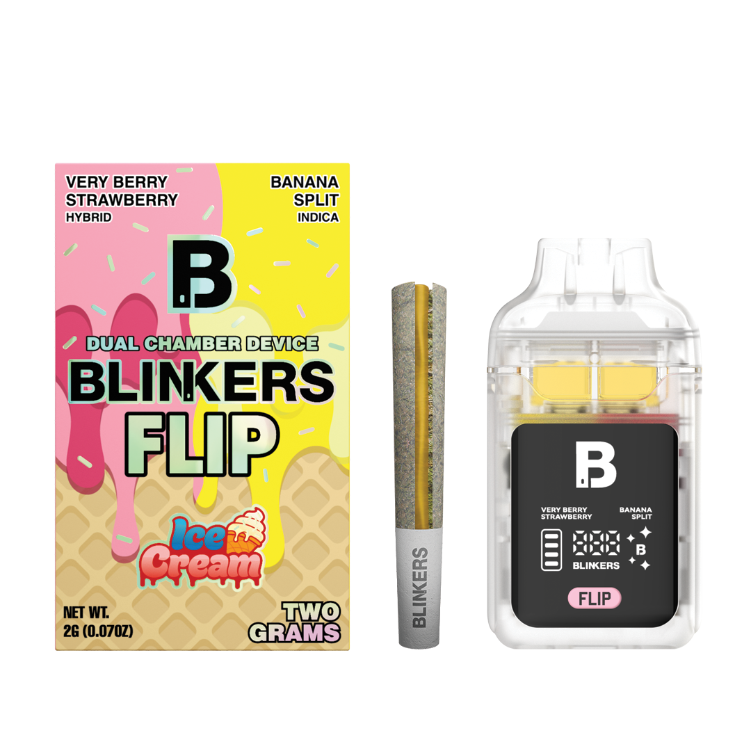 Blinkers Flip- 2G Very Berry Strawberry / Banana Split PLUS .5G Hash Hole